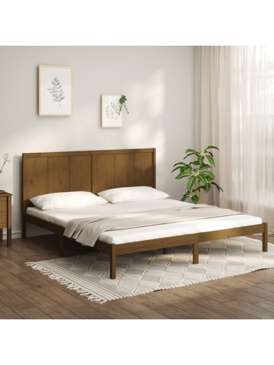 Rám postele medově hnědý masivní borovice 200 x 200 cm