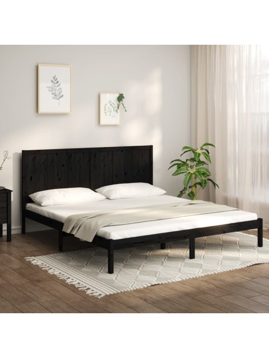 Rám postele černý masivní borovice 200 x 200 cm