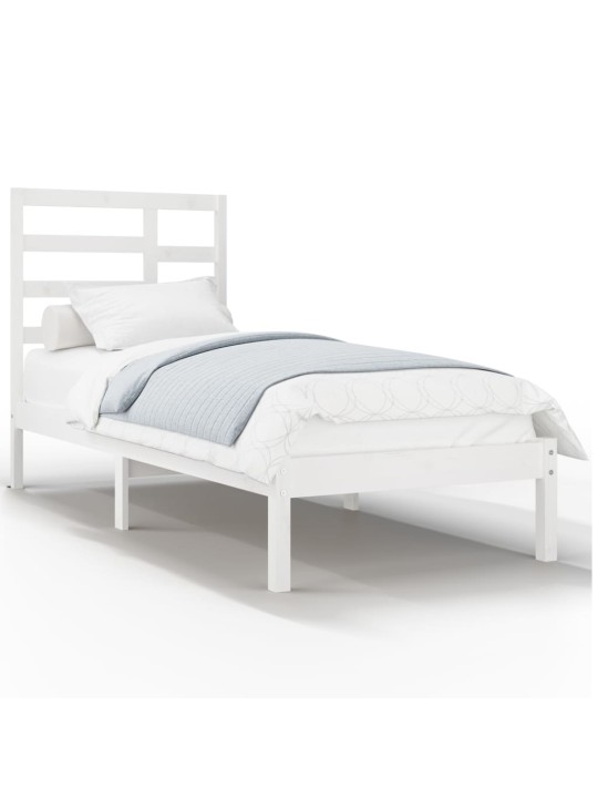 Rám postele bílý masivní dřevo 90 x 190 cm jednolůžko