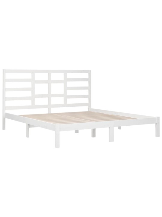 Rám postele bílý masivní dřevo 200 x 200 cm