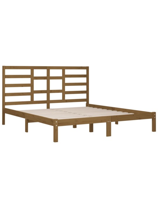 Rám postele medově hnědý masivní dřevo 200 x 200 cm