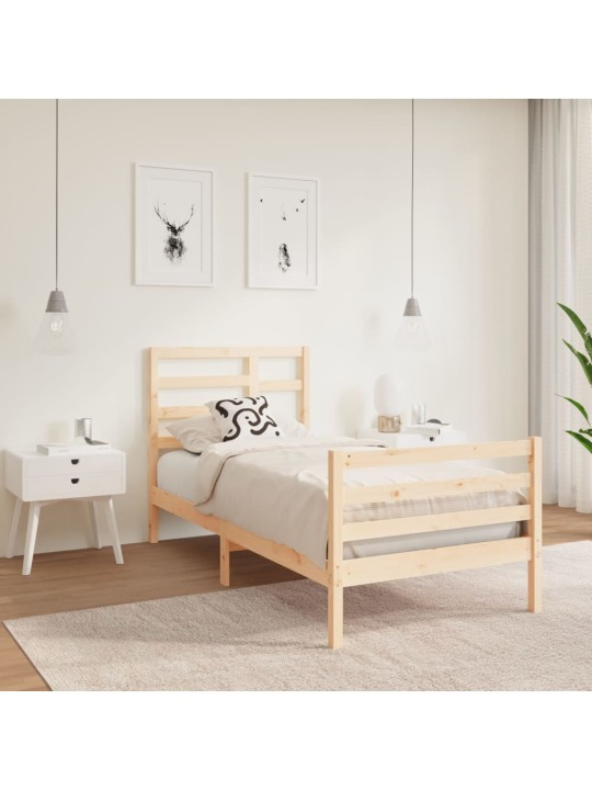 Rám postele masivní dřevo 90 x 190 cm Single