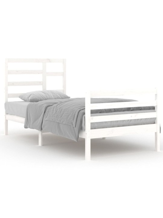 Rám postele bílý masivní dřevo 90 x 200 cm