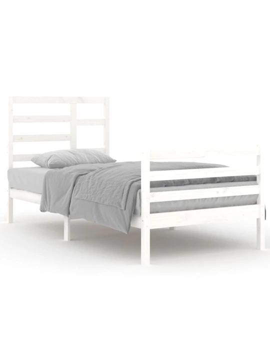 Rám postele bílý masivní dřevo 90 x 200 cm