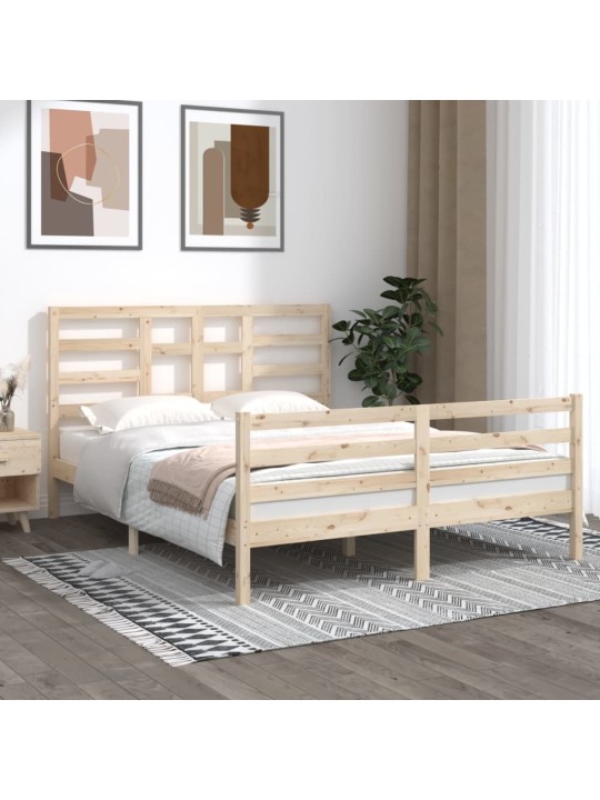 Rám postele masivní dřevo 150 x 200 cm King Size