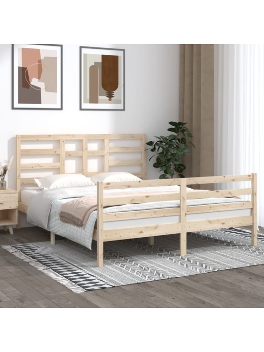 Rám postele bez matrace masivní dřevo 160 x 200 cm