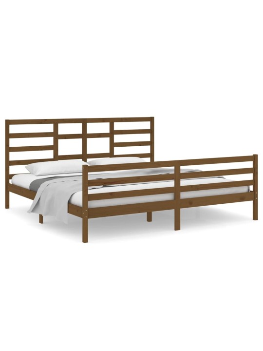 Rám postele medově hnědý masivní dřevo 200 x 200 cm