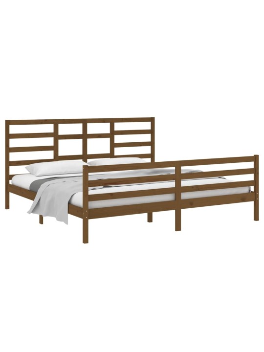 Rám postele medově hnědý masivní dřevo 200 x 200 cm