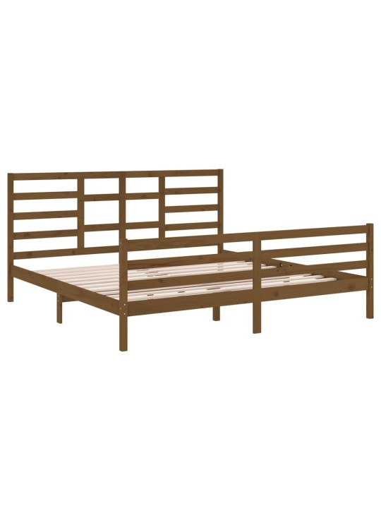 Rám postele medově hnědý masivní dřevo 200 x 200 cm