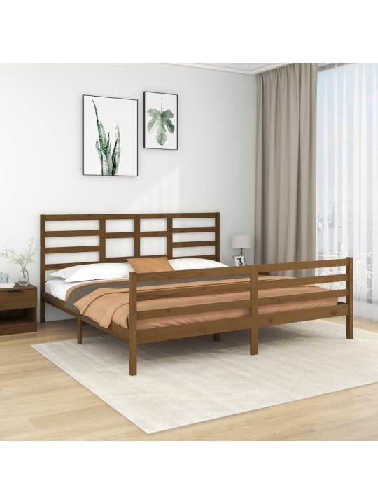 Rám postele medově hnědý masivní dřevo 200 x 200 cm