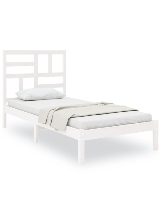 Rám postele bílý masivní dřevo 90 x 190 cm jednolůžko