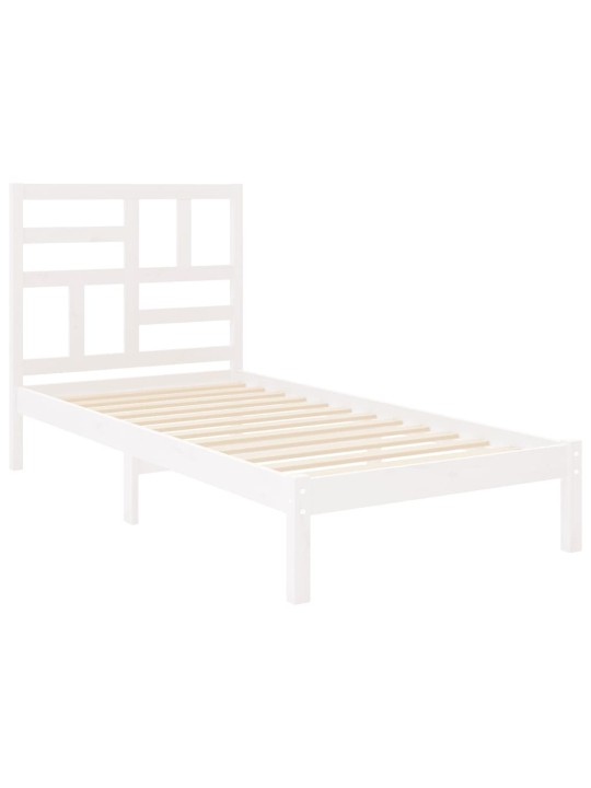 Rám postele bílý masivní dřevo 90 x 190 cm jednolůžko