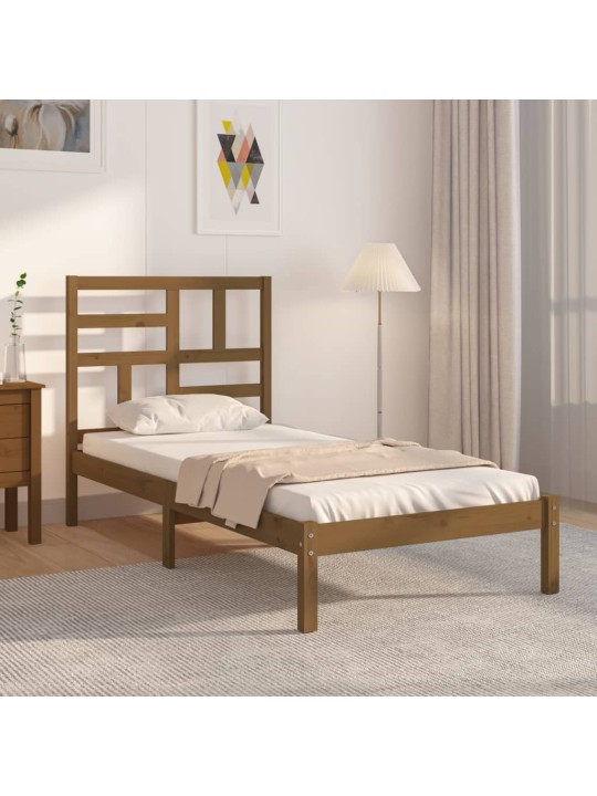 Rám postele medově hnědý masivní dřevo 100 x 200 cm