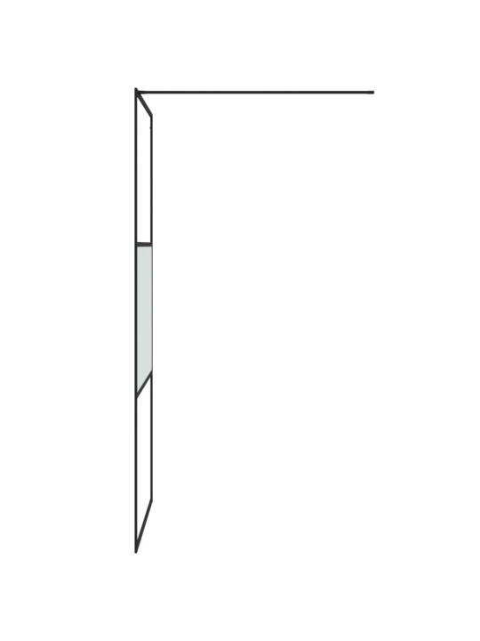 Sprchová zástěna walk-in černá 90x195 cm napůl mléčné ESG sklo