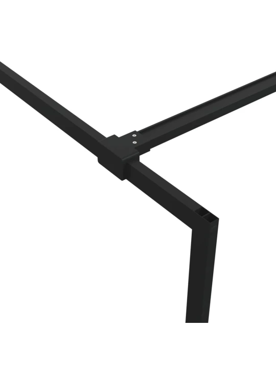 Sprchová zástěna walk-in černá 90x195 cm napůl mléčné ESG sklo