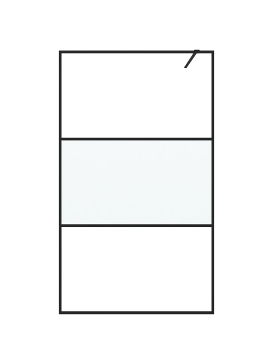 Sprchová zástěna walk-in černá 115x195 cm napůl mléčné ESG sklo