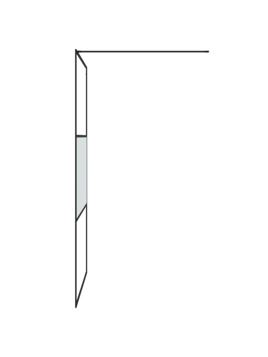 Sprchová zástěna walk-in černá 115x195 cm napůl mléčné ESG sklo