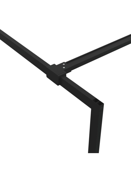 Sprchová zástěna walk-in černá 115x195 cm napůl mléčné ESG sklo