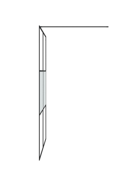 Sprchová zástěna walk-in černá 140x195 cm napůl mléčné ESG sklo