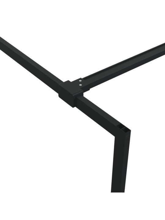 Sprchová zástěna walk-in černá 140x195 cm napůl mléčné ESG sklo