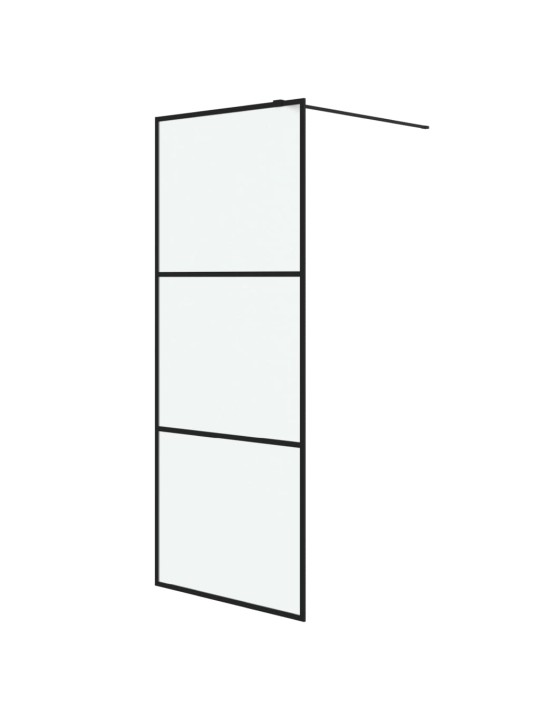 Sprchová zástěna walk-in černá 80 x 195 cm mléčné ESG sklo