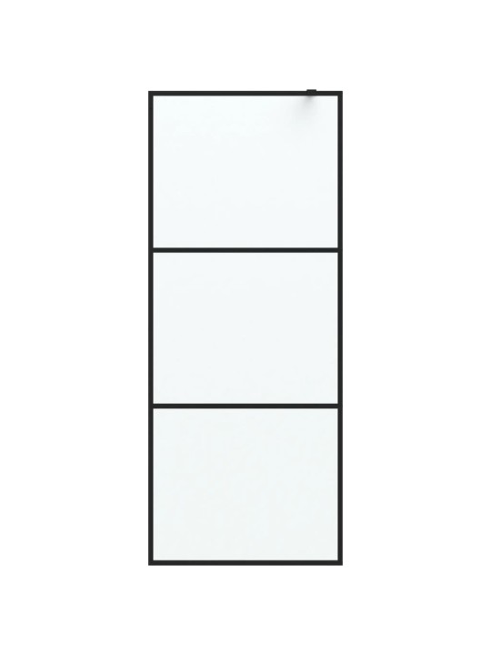 Sprchová zástěna walk-in černá 80 x 195 cm mléčné ESG sklo