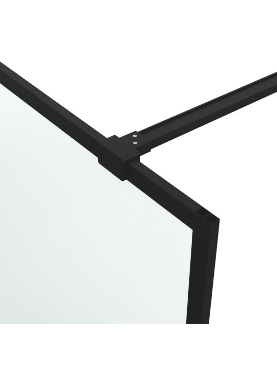 Sprchová zástěna walk-in černá 80 x 195 cm mléčné ESG sklo