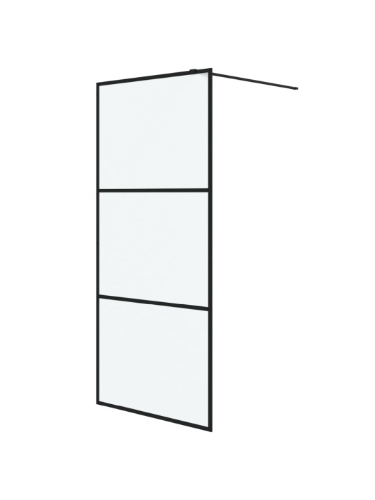 Sprchová zástěna walk-in černá 90 x 195 cm mléčné ESG sklo