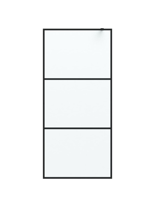 Sprchová zástěna walk-in černá 90 x 195 cm mléčné ESG sklo