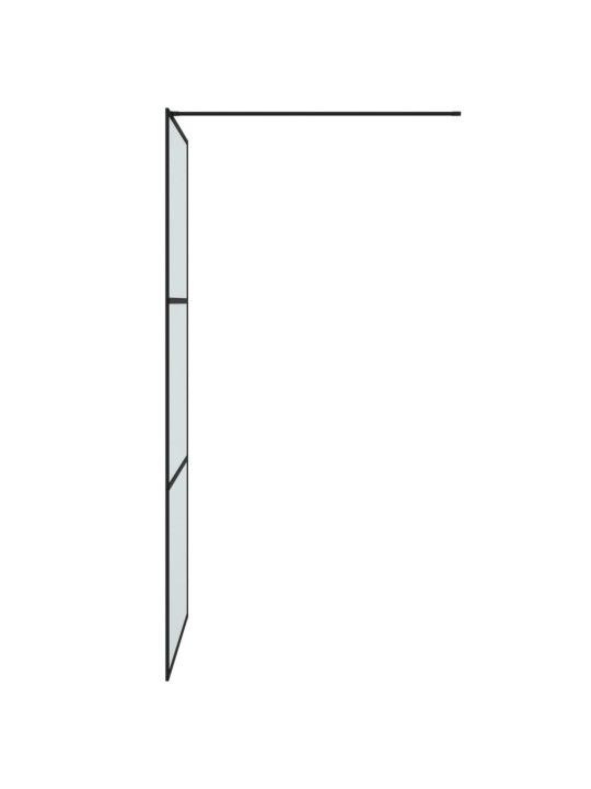 Sprchová zástěna walk-in černá 90 x 195 cm mléčné ESG sklo