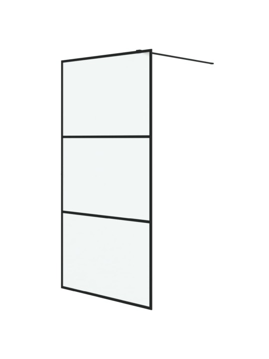 Sprchová zástěna walk-in černá 100 x 195 cm mléčné ESG sklo