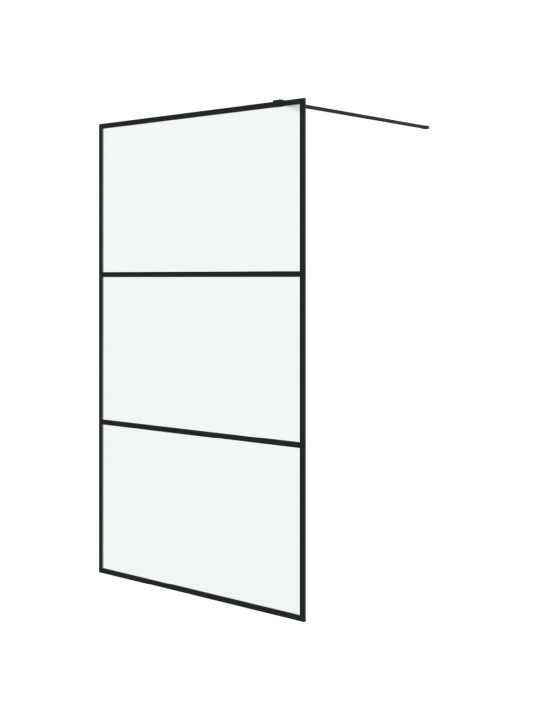 Sprchová zástěna walk-in černá 115 x 195 cm mléčné ESG sklo