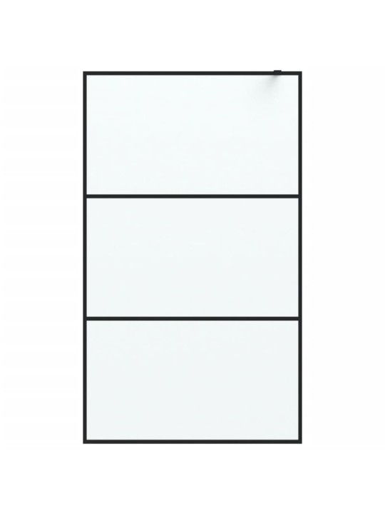 Sprchová zástěna walk-in černá 115 x 195 cm mléčné ESG sklo