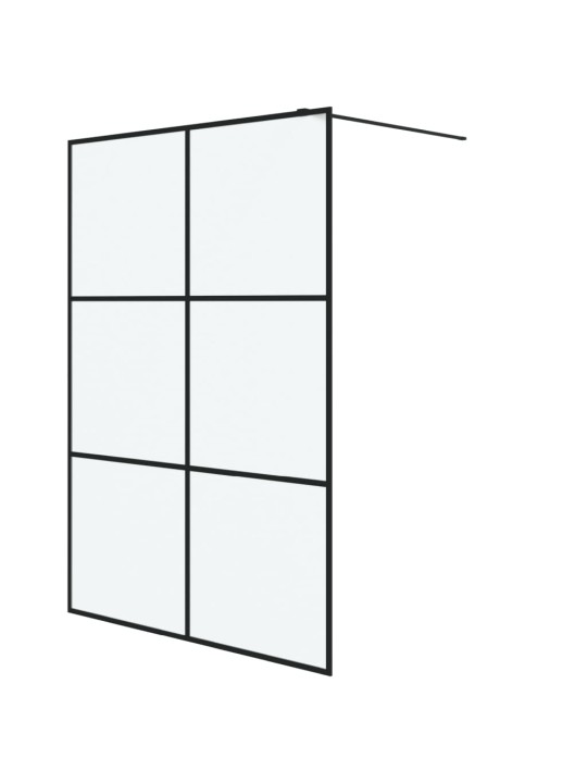 Sprchová zástěna walk-in černá 140 x 195 cm mléčné ESG sklo
