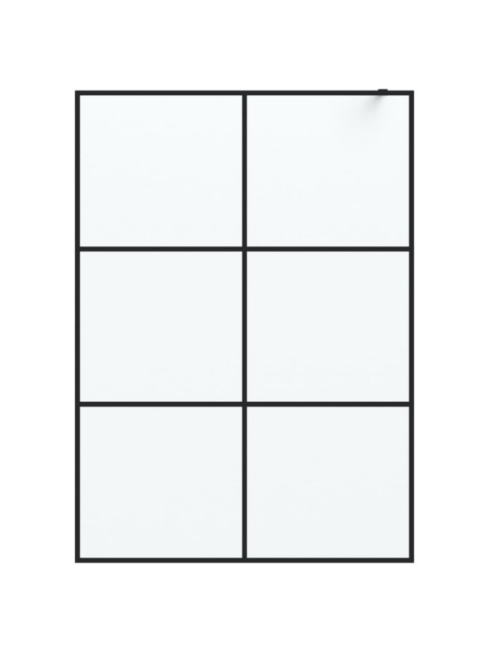 Sprchová zástěna walk-in černá 140 x 195 cm mléčné ESG sklo