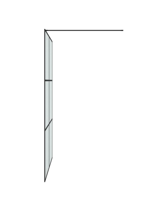 Sprchová zástěna walk-in černá 140 x 195 cm mléčné ESG sklo