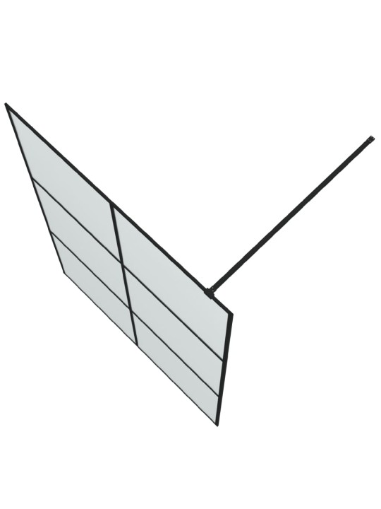 Sprchová zástěna walk-in černá 140 x 195 cm mléčné ESG sklo