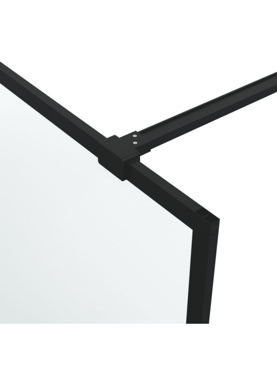 Sprchová zástěna walk-in černá 140 x 195 cm mléčné ESG sklo