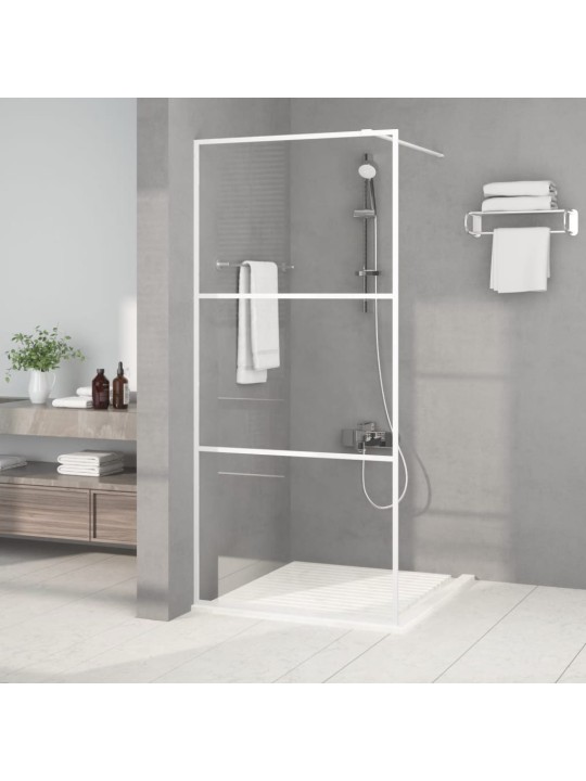 Sprchová zástěna walk-in bílá 90 x 195 cm čiré ESG sklo