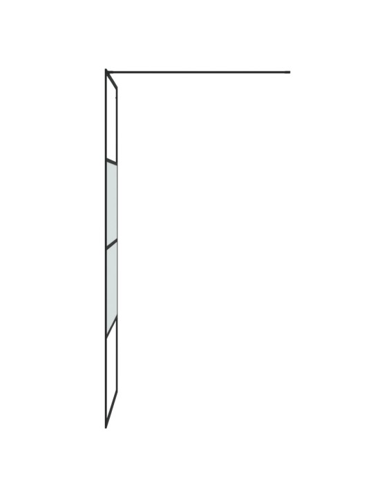 Sprchová zástěna walk-in černá 80x195 cm napůl mléčné ESG sklo