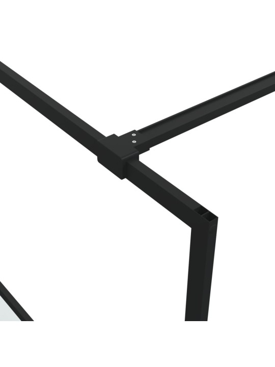 Sprchová zástěna walk-in černá 80x195 cm napůl mléčné ESG sklo