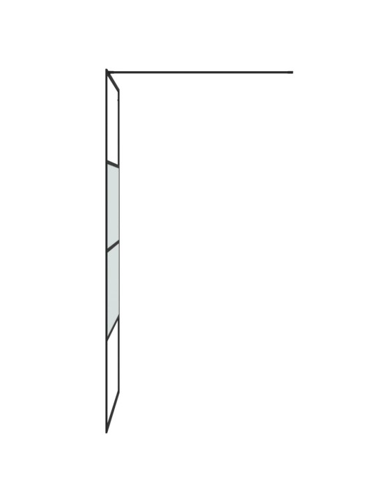 Sprchová zástěna walk-in černá 90x195 cm napůl mléčné ESG sklo