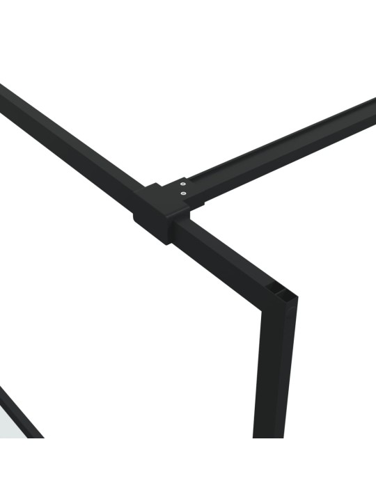Sprchová zástěna walk-in černá 90x195 cm napůl mléčné ESG sklo