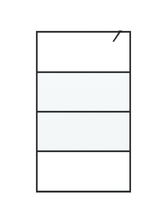 Sprchová zástěna walk-in černá 115x195 cm napůl mléčné ESG sklo