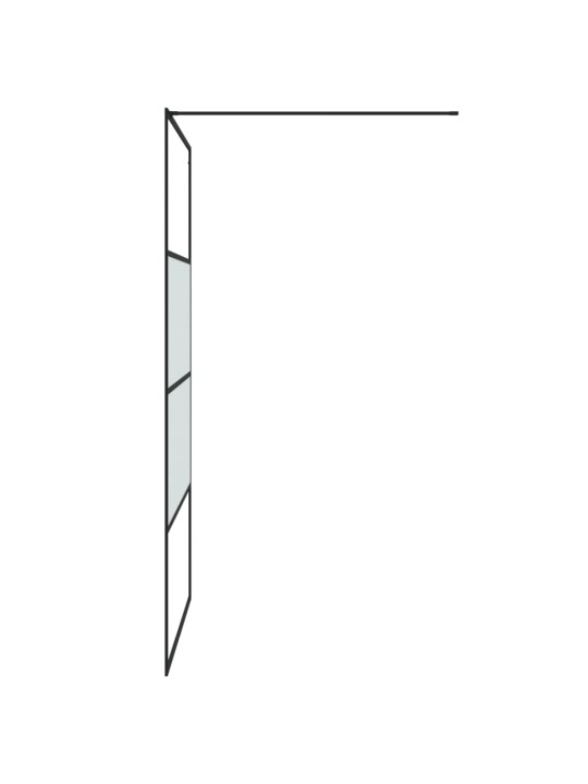 Sprchová zástěna walk-in černá 115x195 cm napůl mléčné ESG sklo