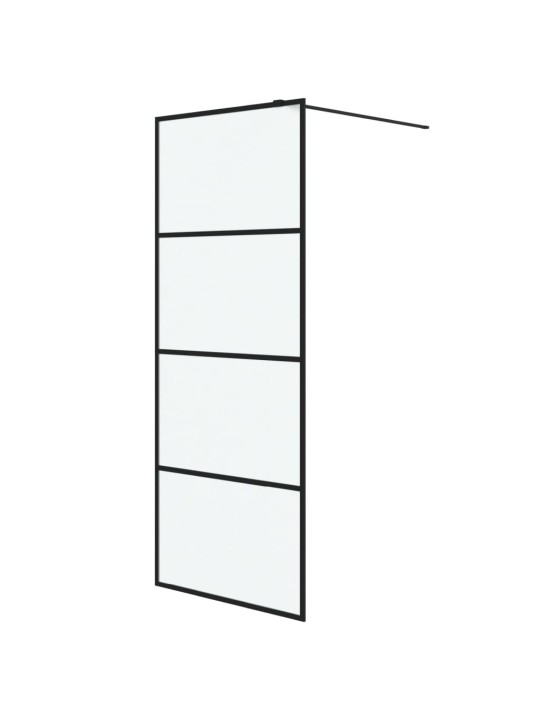 Sprchová zástěna walk-in černá 80 x 195 cm mléčné ESG sklo