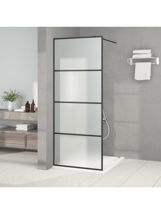 Sprchová zástěna walk-in černá 80 x 195 cm mléčné ESG sklo
