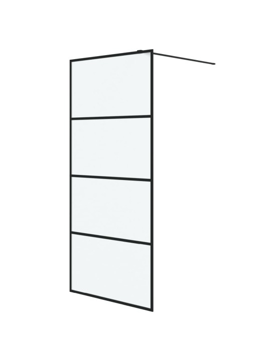 Sprchová zástěna walk-in černá 90 x 195 cm mléčné ESG sklo