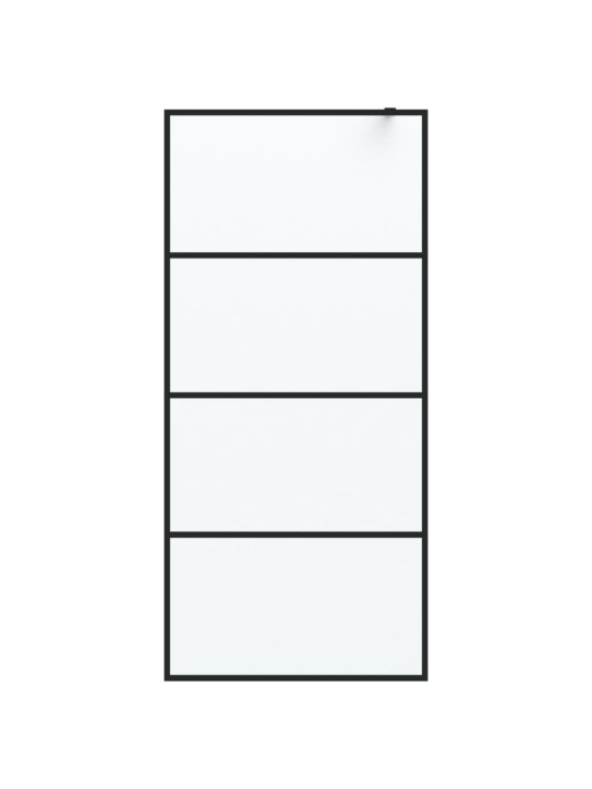 Sprchová zástěna walk-in černá 90 x 195 cm mléčné ESG sklo