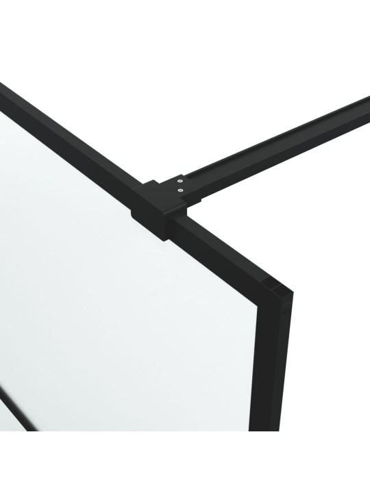 Sprchová zástěna walk-in černá 90 x 195 cm mléčné ESG sklo